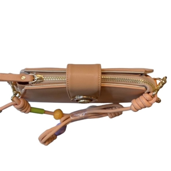 MATMAZEL Aida Shoulder Bag Peach w/ Colourful Bead Strap Vegan Handmade NWT - Picture 5 of 16